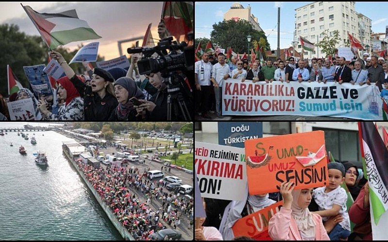İstanbul'da Küresel Sumud Filosu'na destek gösterisi İstanbul'da Küresel Sumud Filosu'na destek gösterisi